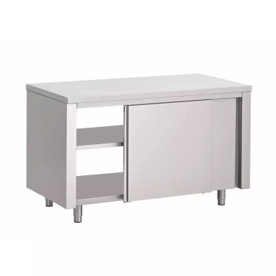 Table armoire en inox P60 - portes coulissantes
